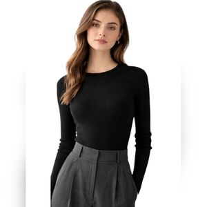 Wilfred Black Wool Scoop Backless Sweater *Flaw Size XXS